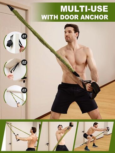Pilates Bar Kit with Resistance Bands,260LBS Heavy Duty Resistance Bands for Working Out, Strength Pilates Equipment with Handles Door Anchor, Versatile Pilates Kit for Man Woman Full-Body Workouts in Saudi Arabia