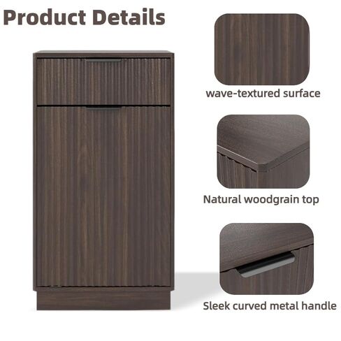 10 Gallon Tilt Out Trash Cabinet –Wooden Hidden Trash Can Cabinet,Pet Proof Trash Can Cabinet with Storage for Kitchen Bathroom, Living Room (Walnut) in Kuwait