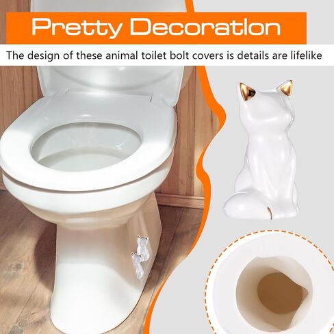 2pack تواليت أغطية الترباس ، أغطية مرحاض للسيراميك أغطية مراحيض كيت جميلة غطاء غطاء المسمار ، والحيوانات الممتعة بأدوات ذات طابع للمرحاض تغطية البراغي in Kuwait