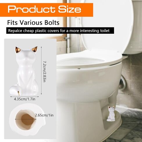 2pack تواليت أغطية الترباس ، أغطية مرحاض للسيراميك أغطية مراحيض كيت جميلة غطاء غطاء المسمار ، والحيوانات الممتعة بأدوات ذات طابع للمرحاض تغطية البراغي in Kuwait