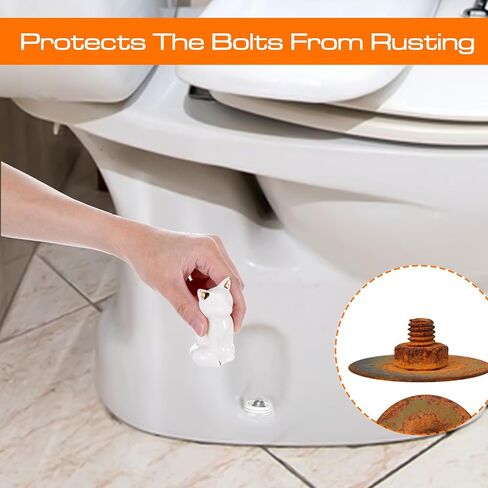 2Pack Toilet Bolt Covers, Ceramic Toilet Bolt Caps Lovely Cate Toilets Screw Cover Caps, Fun Animals Themed Gadgets for Toilett Bolts Cover in Saudi Arabia