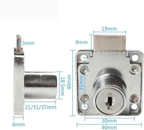 Cabinet Drawer Lock 22 32 38mm for Gym Locker School Desk Mail Box DIY Furniture Hardware MMS385 A 1Pcs(22mm Black) in Saudi Arabia