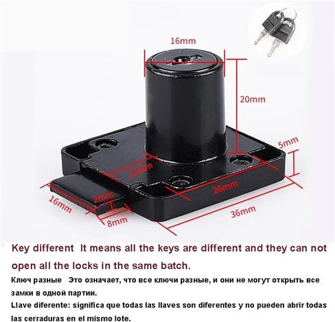 Cabinet Drawer Lock 22 32 38mm for Gym Locker School Desk Mail Box DIY Furniture Hardware MMS385 A 1Pcs(22mm Black) in Saudi Arabia