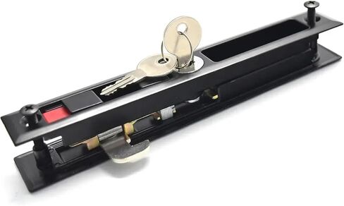 قفل الباب الأسود انزلاق 2 مفاتيح نحاسية لغرفة الحمام ملحقات الحمام المزلاج MMS226 D 1pcs (أسود لا مفتاح) in Saudi Arabia