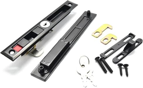 قفل الباب الأسود انزلاق 2 مفاتيح نحاسية لغرفة الحمام ملحقات الحمام المزلاج MMS226 D 1pcs (أسود لا مفتاح) in Saudi Arabia