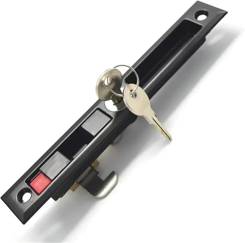قفل الباب الأسود انزلاق 2 مفاتيح نحاسية لغرفة الحمام ملحقات الحمام المزلاج MMS226 D 1pcs (أسود لا مفتاح) in Saudi Arabia