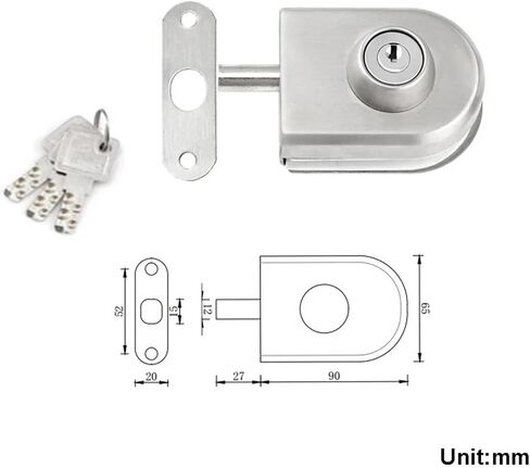 SUS304 Glass Sliding Door Lock Lock 304 مقاوم للصدأ لفندق Home Office Hotel MMS490 I 1PCS (C) in Saudi Arabia