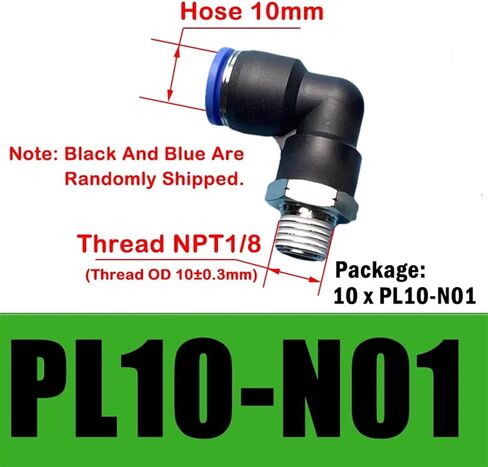 1pcs PL Elbow Pneumatic Fitting Hole 4 6 8 10 12mm NPT Thread 1/8" 1/4" 1/2" External Quick Release Pipe Air Connector(PL4-N03 (NPT3I8)) in Saudi Arabia