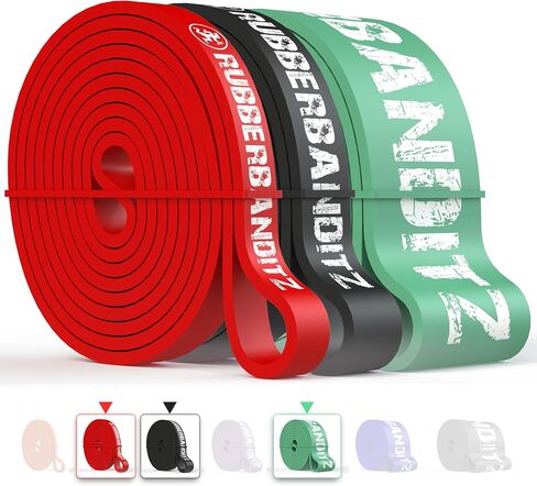 Rubberbanditz Combo Pull Up Assist Bands | Heavy Duty Resistance Exercise Bands for Powerlifting, Mobility, and Stretching | Resistance Bands for Working Out in Kuwait