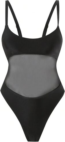 Shenhe Women's Sexy High Cut One One One Swimsuit Control Control Care Mesh Bathing Suit Woywear in Kuwait