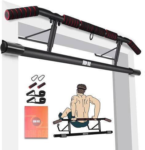 IRON AGE Pull Up Bar for Doorway : 2025 New Pullup Bar - Industrial Grade Steel, Hang & Go Training, Multi-Grip Horizontal Array in Kuwait