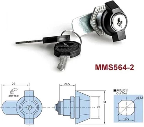 Handle Cabinet Cam Lock for Storage-Box Jewelry Case Mail Box Electronic File Cabinet Office Product Industry MS564 H 1Pcs(MMS564-2) in Kuwait