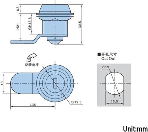 Round Cabinet Cam Lock for Home Drawer Strorage-Box Gym Locker Hardware MMS500 D 1Pcs(A) in Saudi Arabia