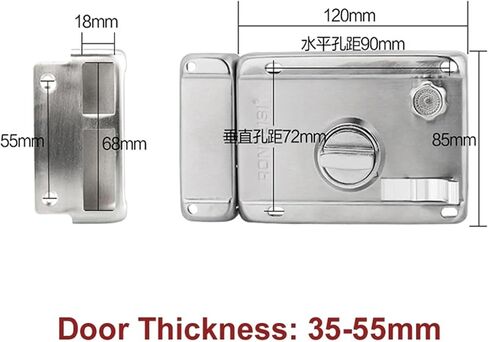 قفل باب Deadbolt مع مفاتيح Gate Office Women Women Door Door Home Security DIY MS413 A 1PCs (مع إطار يمين) in Saudi Arabia