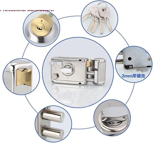 قفل باب Deadbolt مع مفاتيح Gate Office Women Women Door Door Home Security DIY MS413 A 1PCs (مع إطار يمين) in Saudi Arabia