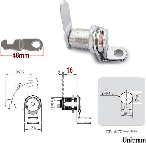Cabinet Cam Lock Use Padlock for Locker Mailbox Storage Box Electronical Cabinet Wardrobe MS579 I 1Pcs(16mm) in Saudi Arabia