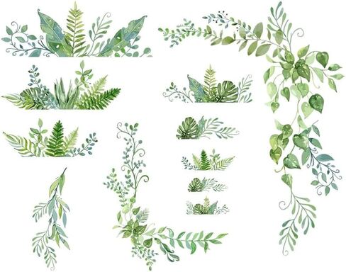 SUPERDANT Green Plants Wall Decals 2 Sheets/Set Vines Branches Leaves Wall Sticker Removable Vinyl Art Mural Decals for Living Room Bedroom Balcony Corridor Window TV Entrance Door Mirror Decor in Saudi Arabia