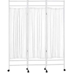 Foldable Mobile Privacy Screen,Hospital Steel Room Divider,Partition Privacy Separator Wall,for Emergency Room Hospital Beauty Salon Office(White,3-Panel) in Kuwait