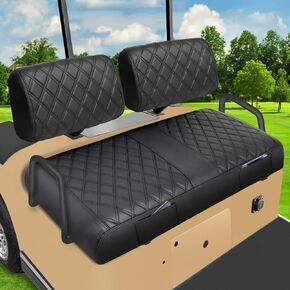 iLSKW Golf Cart Seat Covers for Yamaha G22 G8 G9 G16 G19 G2 Seat Cover OEM Front, Thinck Vinyl Leather with Convex Diamond Texure, Full Wrap-Around Design of Yamaha G22 Golf Cart Front Seat Cover in Saudi Arabia