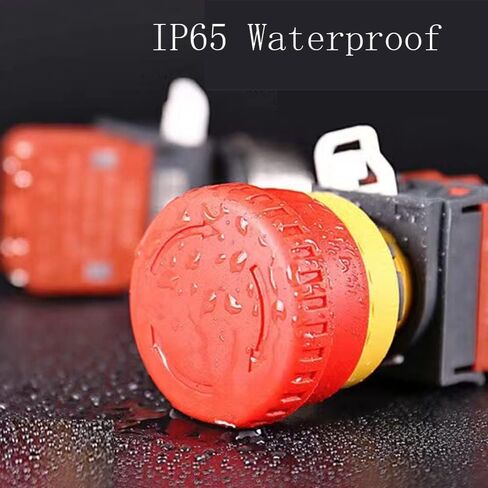 HB-K20 مقاوم للماء IP65 22MM 20A توقف زر الطوارئ عن زر الضغط على رأسه 2NO 2NC ، الأحمر in Saudi Arabia
