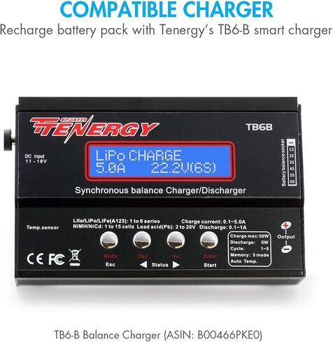 Tenergy 2 Pack 6V 1600mAh قابلة للشحن جنبًا إلى جنب حزمة بطارية سنام، حزمة بطارية جهاز استقبال NiMH مع موصل Hitec لشاحنات RC وسيارات RC وإلكترونيات هواية RC in Kuwait