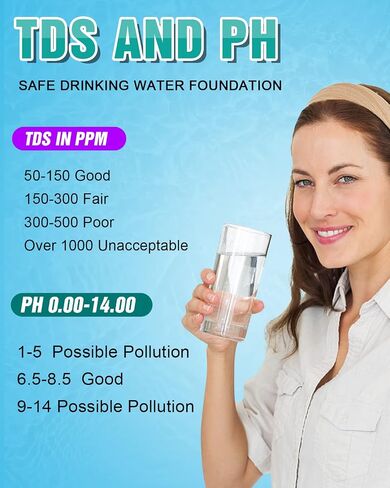 5 في 1 TDS/EC/PH متر - اختبار الملح ومياه الشرب لحوض السمك ، الزراعة المائية ومسبح - دقة عالية ، 0.01 قياس مستوى درجة الحرارة والملح in Kuwait