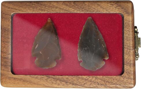Arrowhead Display Case Arrowhead Shadow Box Handmade Small Wood Box Native American Arrowhead Display Box for Collectibles Military Coins Project Spear Crystal Stone in Kuwait