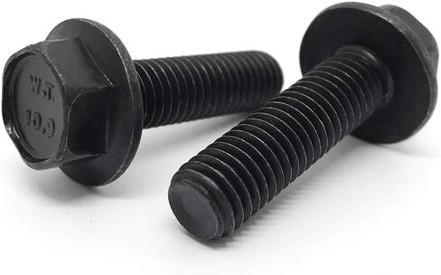 10 PCS M12-1.75x40 MM Metric Hex Flange Bolts Grade 10.9 Screws Phos & Oil in Saudi Arabia