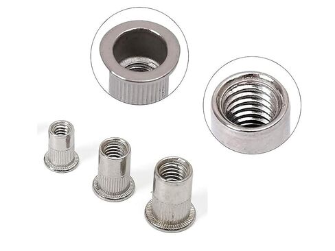 Nutsert Rivet Nuts Assortment Kit Threaded Insert Stainless Steel 304 Flat Head 1/4"-20 5"/16-18 3/8"-16 UNC Thread Nut Insert 60Pcs/3Sizes in Saudi Arabia