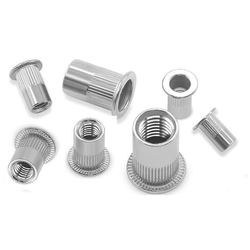 Nutsert Rivet Nuts Assortment Kit Threaded Insert Stainless Steel 304 Flat Head 1/4"-20 5"/16-18 3/8"-16 UNC Thread Nut Insert 60Pcs/3Sizes in Saudi Arabia