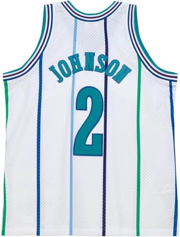Charlotte Hornets Johnson 2 Jersey - White - Smjy4157 by Mitchell & Ness in Saudi Arabia