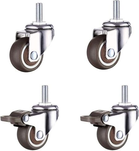 4Pcs/Lot 2 Inch Cart Wheel Trolley Swivel Caster Wheels Soft Rubber TPE M10x 25mm Threaded Stem in Saudi Arabia