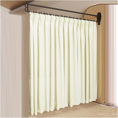 Privacy Partition Curtains, U-Shape Room Divider, Metal Support Wall Mounted Curtains, Flat Hooks Medical Curtain for Fitting Room Beauty Salon Bedroom (Color : Purple+W in Kuwait