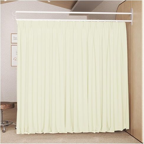 Privacy Partition Curtains, U-Shape Room Divider, Metal Support Wall Mounted Curtains, Flat Hooks Medical Curtain for Fitting Room Beauty Salon Bedroom (Color : Purple+W in Kuwait