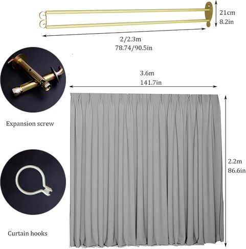 Privacy Partition Curtains, U-Shape Room Divider, Metal Support Wall Mounted Curtains, Flat Hooks Medical Curtain for Fitting Room Beauty Salon Bedroom (Color : Purple+W in Kuwait