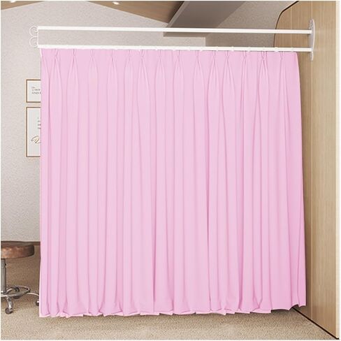 Privacy Partition Curtains, U-Shape Room Divider, Metal Support Wall Mounted Curtains, Flat Hooks Medical Curtain for Fitting Room Beauty Salon Bedroom (Color : Purple+W in Kuwait