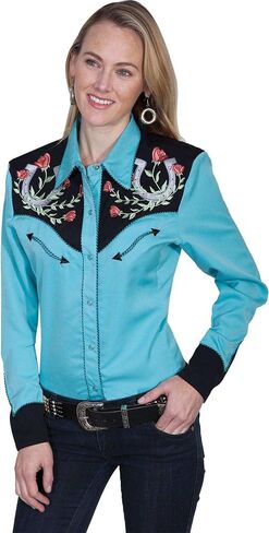 Scully Horseshoe and Rose Embroidered snap Front Shirt PL637 TUR ** in Saudi Arabia