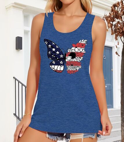 All American Mama 4th of July Tank Tops for Women Patriotic Tops USA Flag Sleeveless Shirt Holiday Casual Outfit in Saudi Arabia