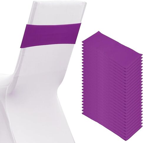 Patikil Premium Spandex Chair Sashes أقواس ، 25 PCS مرنة تمتد تغطية فرقة تغطية الفرقة مع مشبك شريط التمرير لزجاج حفلات عيد الميلاد ، ROSE RED in Kuwait