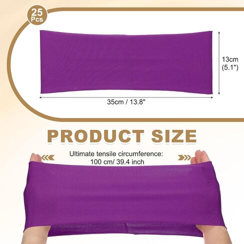 Patikil Premium Spandex Chair Sashes أقواس ، 25 PCS مرنة تمتد تغطية فرقة تغطية الفرقة مع مشبك شريط التمرير لزجاج حفلات عيد الميلاد ، ROSE RED in Kuwait