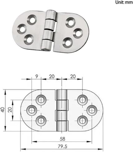 مدورة من الفولاذ المقاوم للصدأ الأجزاء الثقيلة مفصلية 1pcs (99.5mmx40mm) in Saudi Arabia
