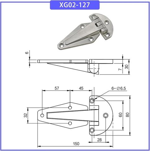 XG02-127 304 Stainless Steel Heavy-Duty Industrial Thick High Load Hinge 1Pcs in Saudi Arabia