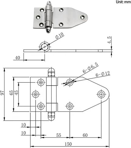 Stainless Steel Thickened Heavy-Duty Door Hinge with High Bearing Capacity 1Pcs in Saudi Arabia
