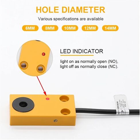 Ring Proximity Switch 6 8 10 12 14 15 16mm Hole Induction Sensor 12V 24V Screw Metal Detection Interrupter(TL-W5-12H,NPN-NC) in Saudi Arabia
