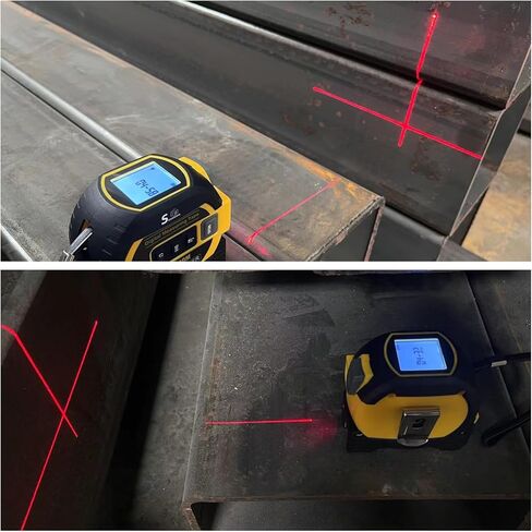 شريط ليزر قياس 3 في 1 متر رقمي للليزر مع شاشة LCD وجهاز قفل الذات 131 قدم/40 متر أداة قياس ليزر قابلة للشحن و 5 م شريط قياس/حجم in Kuwait
