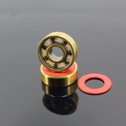 16pcs 608 TIG لوح التزلج المحامل 8x22x7mm ABEC-9 608 V RS Gold Gold Plating Nylon Cage 608 محمل الكرة in Saudi Arabia