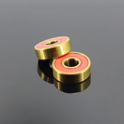 16pcs 608 TIG لوح التزلج المحامل 8x22x7mm ABEC-9 608 V RS Gold Gold Plating Nylon Cage 608 محمل الكرة in Saudi Arabia