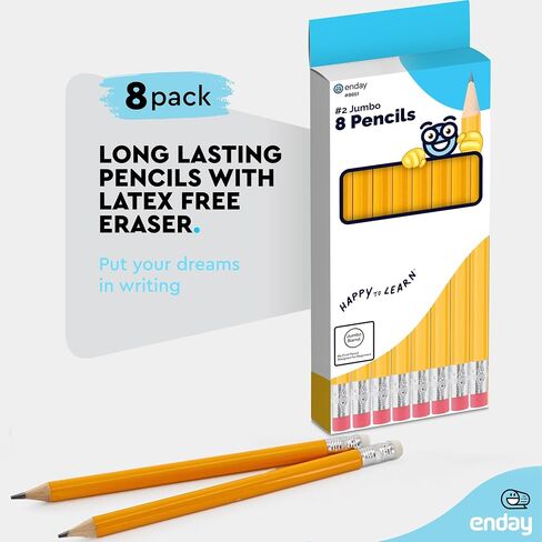 Emraw Pre Sharpened Round Primary Size No 2 Jumbo Pencils for Preschoolers, Elementary Kids - Pack of 24 Premium Fat Pencils in Saudi Arabia