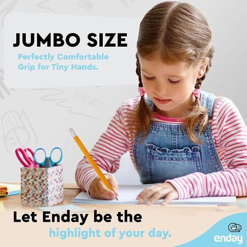 Emraw Pre Sharpened Round Primary Size No 2 Jumbo Pencils for Preschoolers, Elementary Kids - Pack of 24 Premium Fat Pencils in Saudi Arabia
