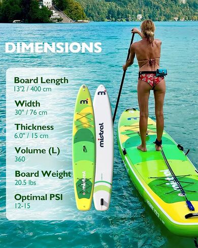 Mistral Stand Up Inflatable Paddle Board Racing & Touring Board 13'2"/ 14' Race Board, Backpack with Wheels, Durable ISUP for Youth & Adult, w/Premium SUP Accessories in Kuwait